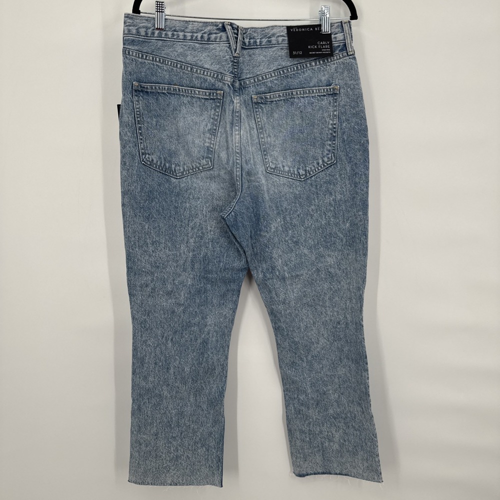 Veronica Beard Jeans‎ Carly Kick Flare Denim Jeans 31 Raw Hem In Pebble Stone